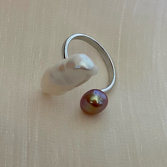 AAAA double pearl ring top quality keshi - Picture 6 of 17